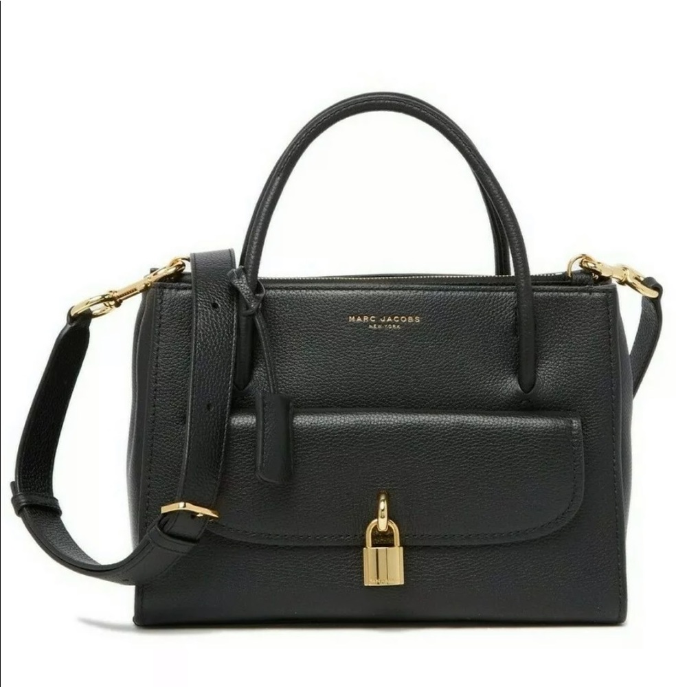 Marc Jacobs Lock That Black Leather Satchel Bag - Picture 3 of 8